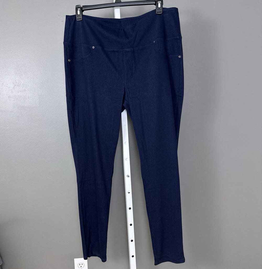 Ruby Ribbon Pull On Stretch Jeans Pants Dark Blue 3XL Slimming Jeggings NWOT